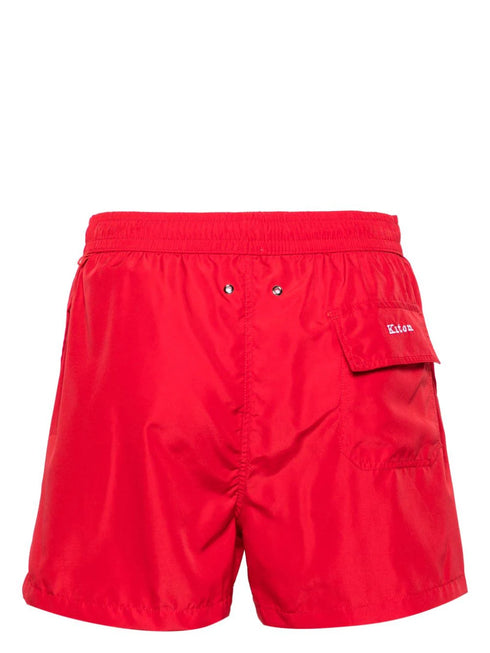 drawstring-waist swim shorts